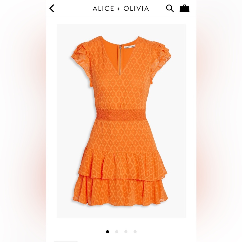 Alice + Olivia Orange Ruffle Dress